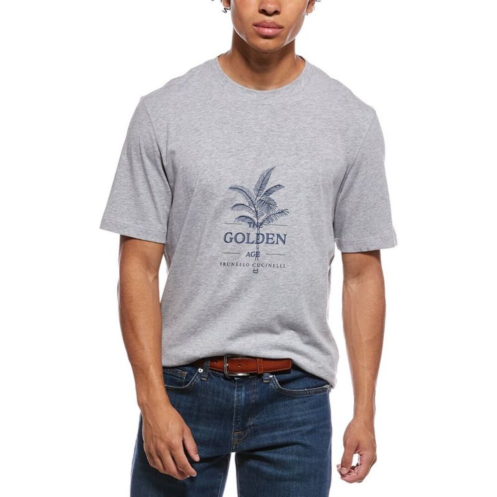 Brunello Cucinelli Mens  T-Shirt, Grey